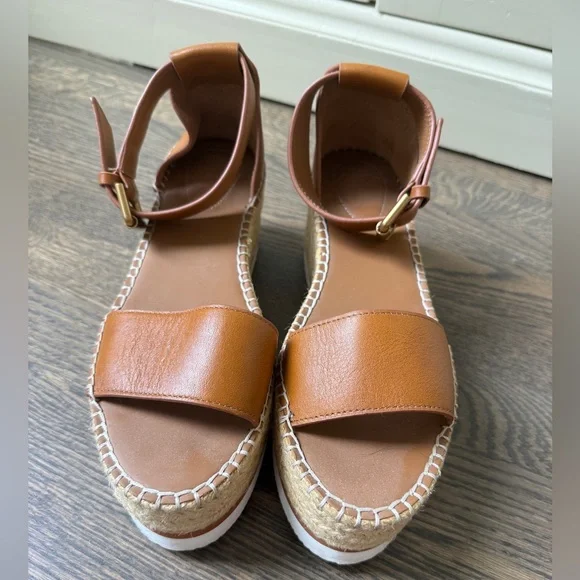 See By Chloe Tan Leather Wedges - Size 9 - Worn once! - Picture 2 of 4